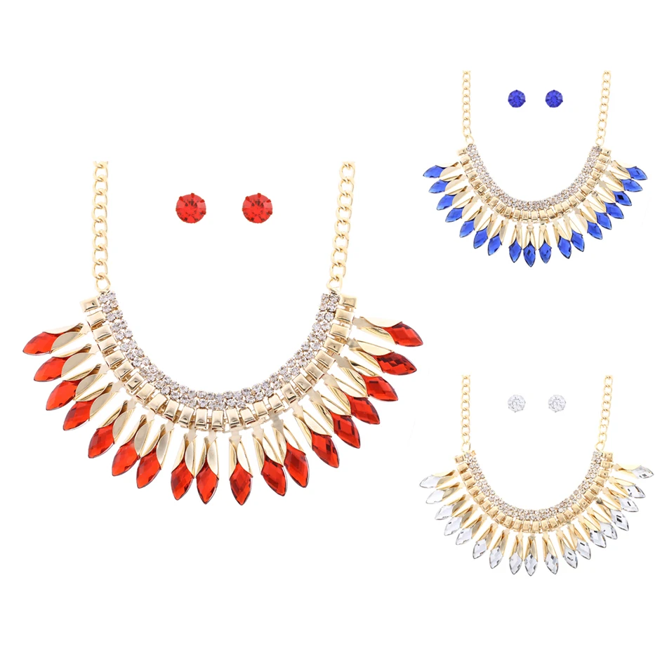 Женские Ювелирные наборы со стразами для невесты серьги-гвоздики женские