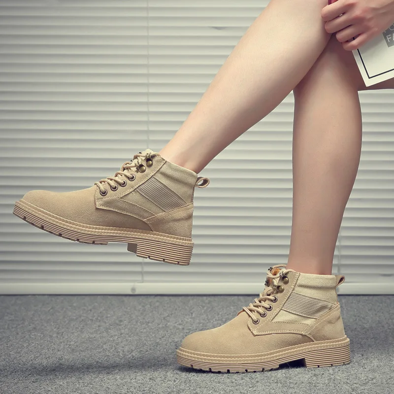 

Leather Martin Boots England Casual Tooling High To Help Large Size Men's Shoes Desert Zapatos De Hombre Boots