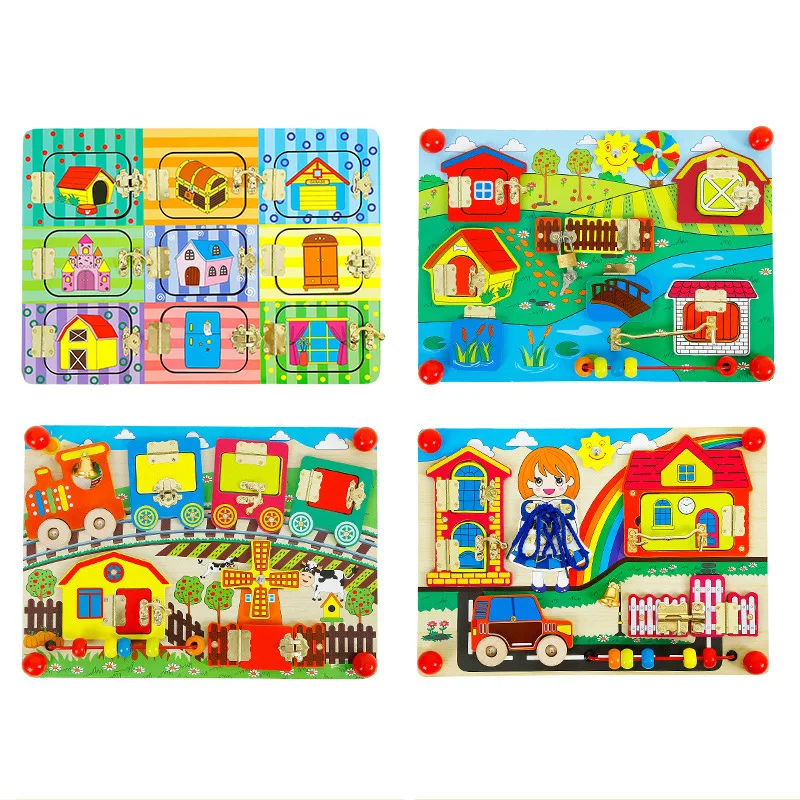 

Children Un-lock Games Set Montessori Unlock Skill Training Developing Toys For Kids Early Education Preschool Learning Gift