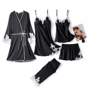 Ночная рубашка женская, кружевная, весна-лето, в стиле пэчворк