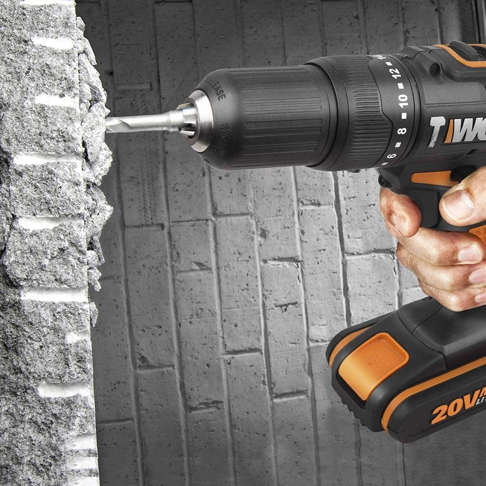 Worx 20V аккумуляторная ударная дрель шуруповерт WX371.1 электродрель отвертки