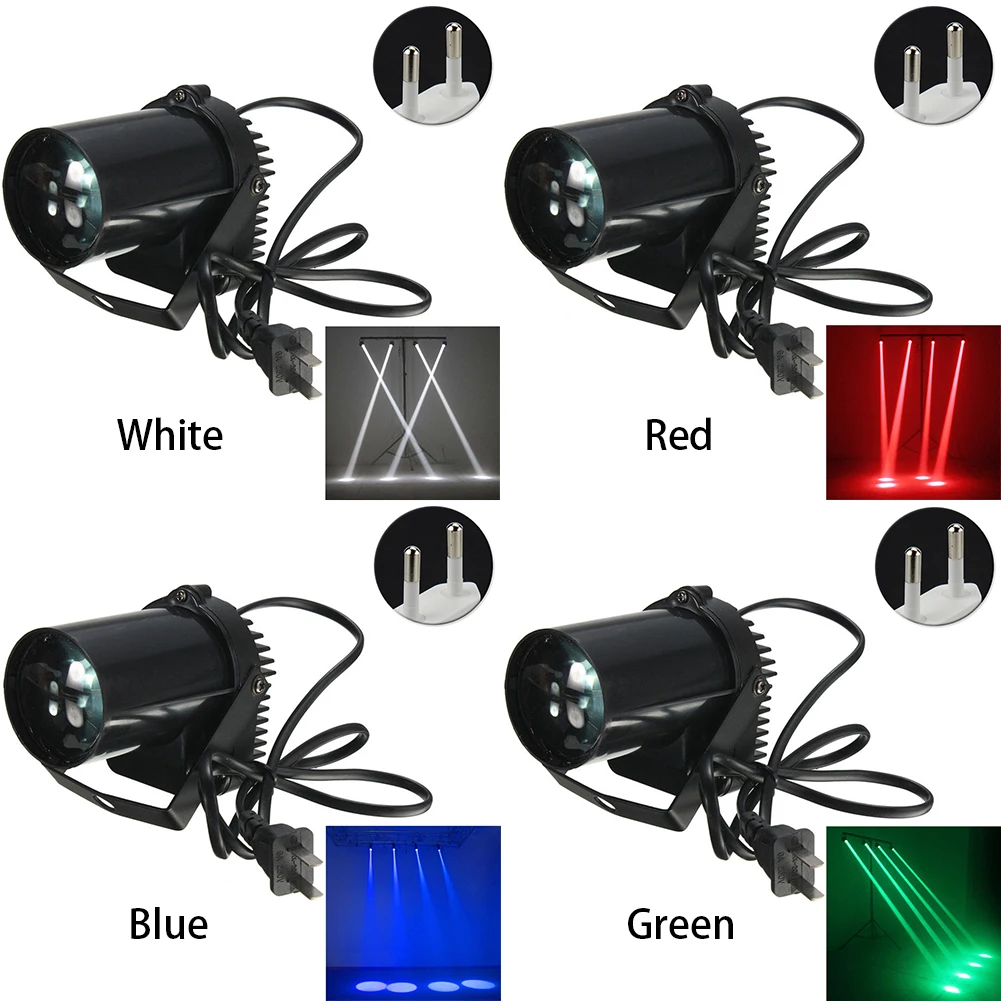 

EU Plug White Beam Energy Saving 3W Super Birght Led Easy Install Entertainment Bar Stage Effect KTV 200-220LM Spot Light ABS