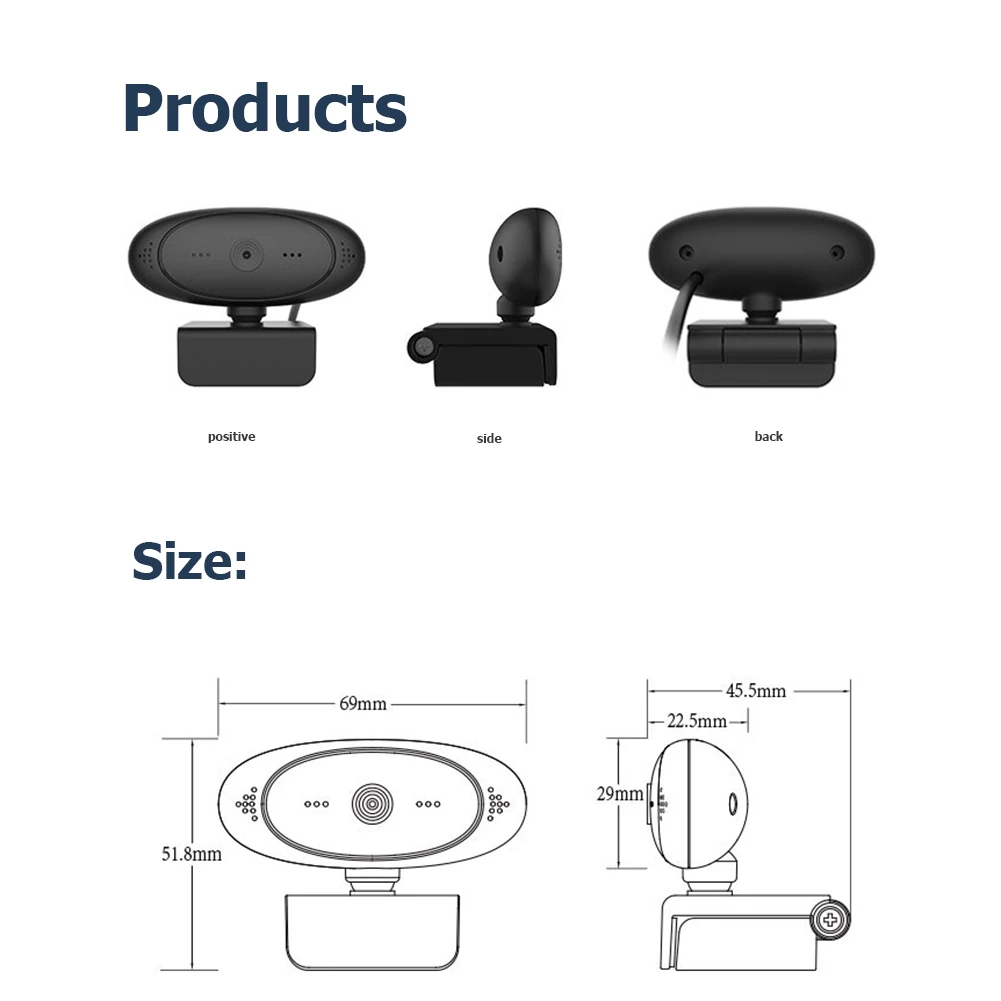 

USB Web Camera 1080P Full HD Webcam Built-in Microphone for Video Conference for Laptop Desktop Computer Accessory