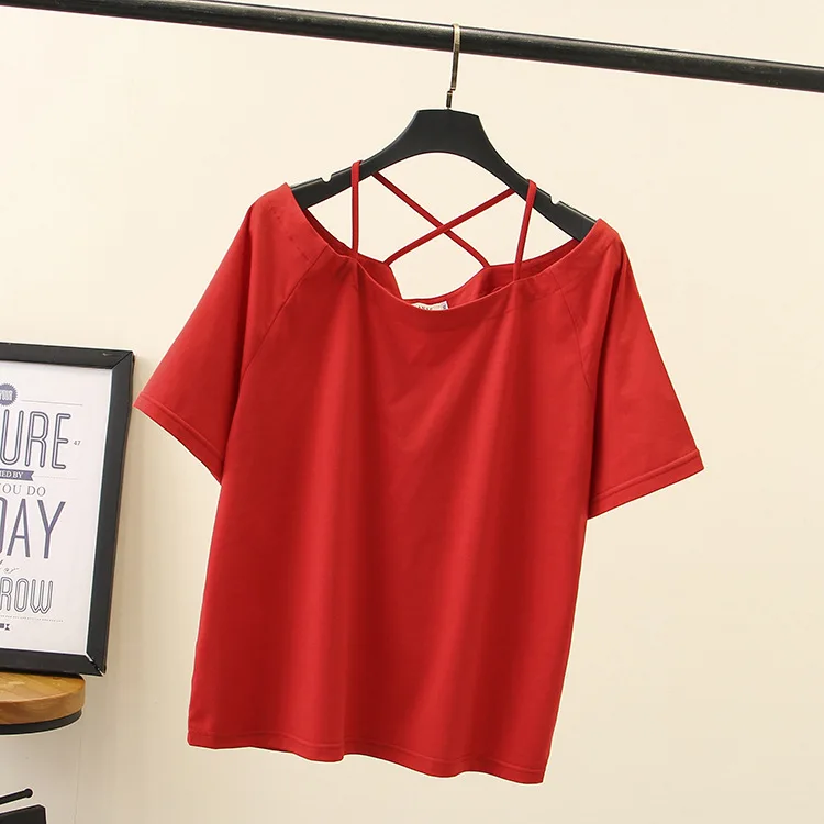 

2021 new fashion T-shirt Womens Cotton Round Neck Pullover Short Sleeve Shirt