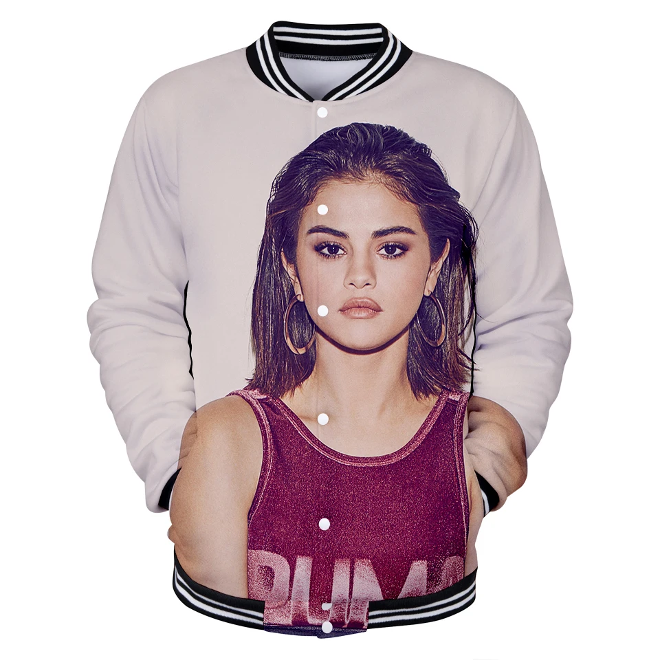 Мужская/Женская бейсбольная форма Selena Gomez Повседневная демисезонная куртка в