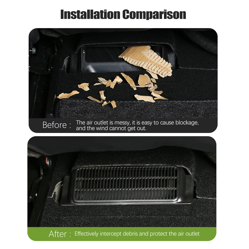 

For Tesla Model 3 Model Y Type Air Outlet Mask Under Seat Air Outlet Cover Tesla Carbon Fiber ABS interior Accessories