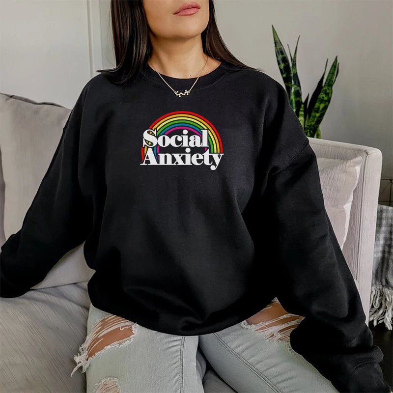 

Свитшот унисекс с радужным принтом, длинным рукавом и надписью