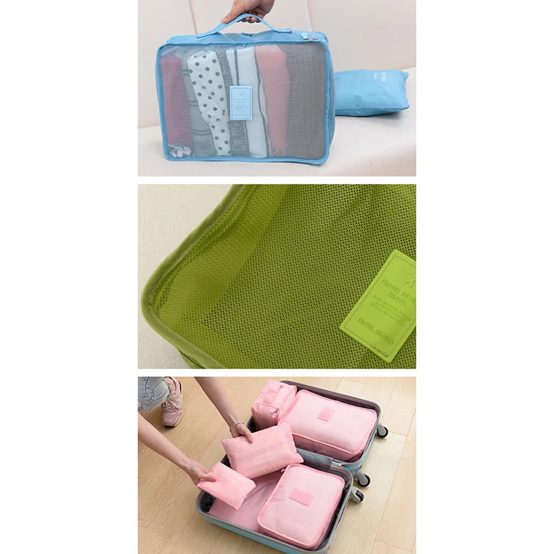 6 водонепроницаемые дорожные сумки Чемоданы Одежда Нижнее белье отделочные для