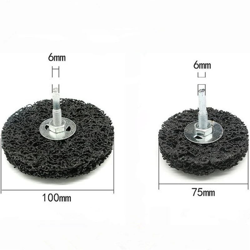 

6mm Shank Black Diamond Grinding Discs With Rod Rust Removal Paint Polishing Peeling Sanding Wheel 50/75/100mm
