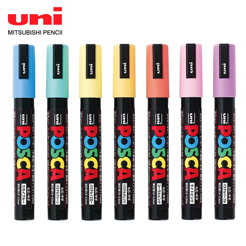 Набор маркеров UNI POSCA 7 шт. набор для PC-5M постер рекламная ручка рисования картина в