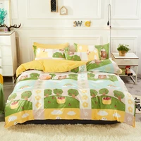 3pcs4pcs cartoon bear prints bedding sets soft duvet bed cover comforter flat sheet twin full queen king size free pillowcases