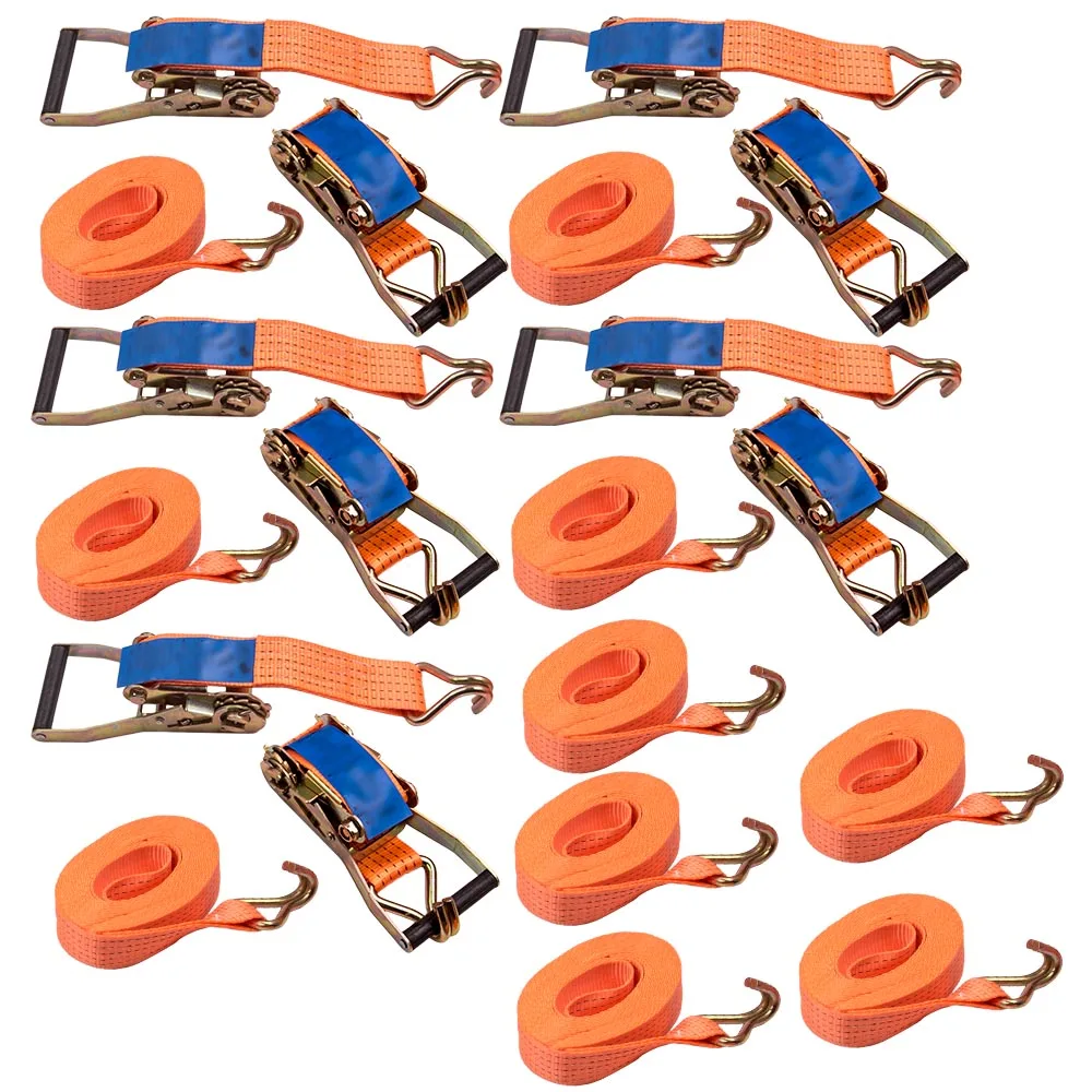 

Ratchet tie down Strap 5ton - 6mtr With Hooks For Trailers, Recovery, HGV x 10