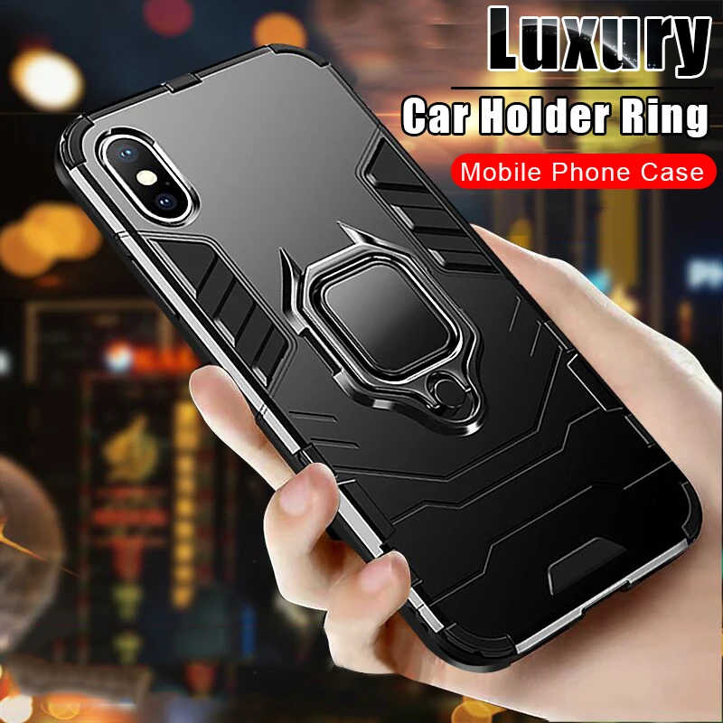 Противоударный Комбинированный держатель чехол для iPhone 11 Pro Max X XR XS 7 8 Plus 6 6S 5