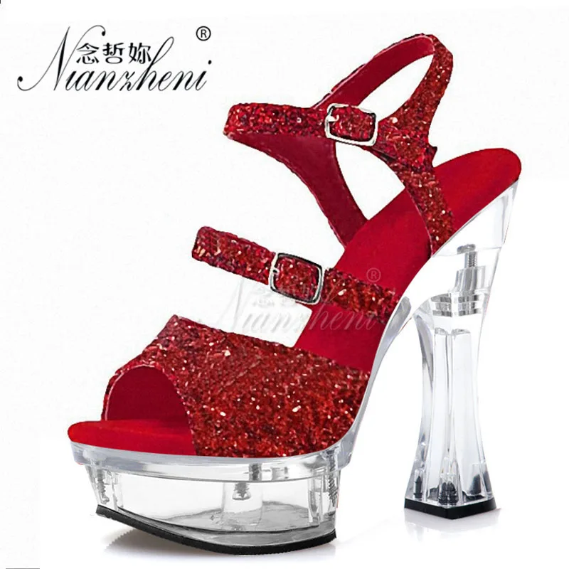 

6 inch High heeled shoes Nightclub Pole dancing Show Sexy Fetish Mature stripper heels High heels Glitter Elegant Full dress