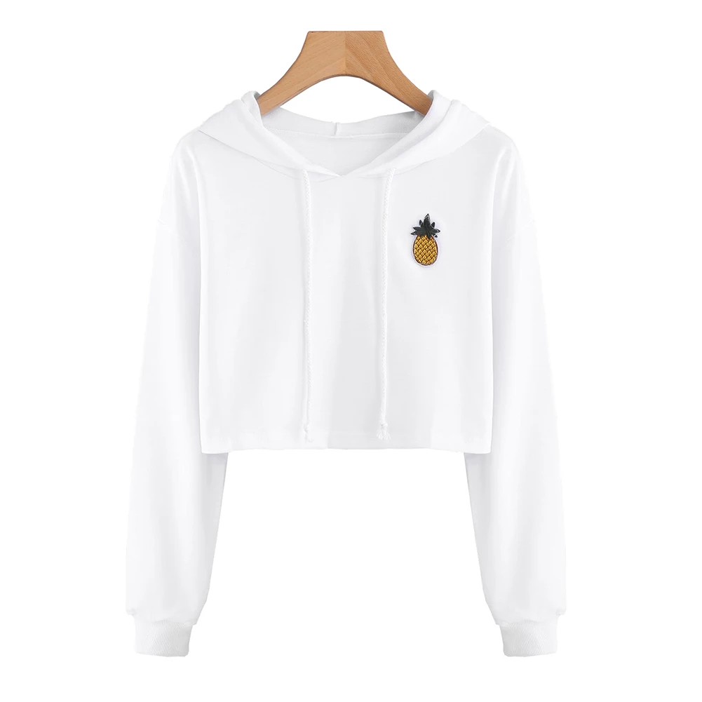 

Women Sexy Short Sweatshirt Hoodies Long Sleeve Pullovers Tops Hoody Sweatshirt For Women Cute Pineapple Printed