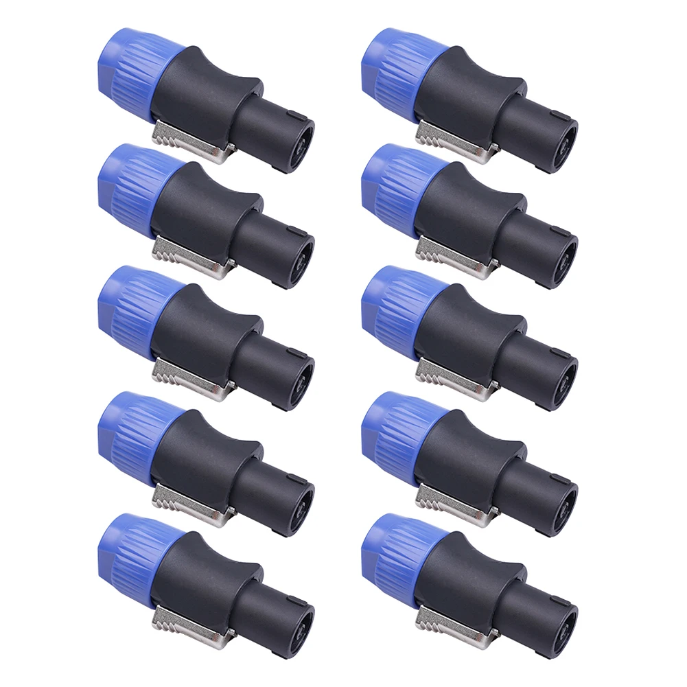 20/10pcs Speaker Connectors 4 Pole Pin Male Audio Cable Adapter Speakon ABS Shell Jack Accessories Ohm Plug For Neutrik NL4FC - купить по