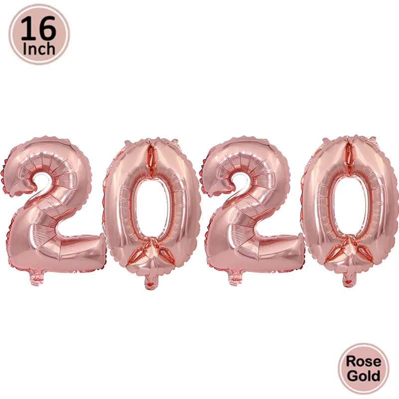 2020 Balloon Счастливый год фольгированные воздушные шарики с буквами и цифрами рождественские украшения для дома вечерние воздушные шары из розового золота новогодний декор - Цвет: 2020 Balloon