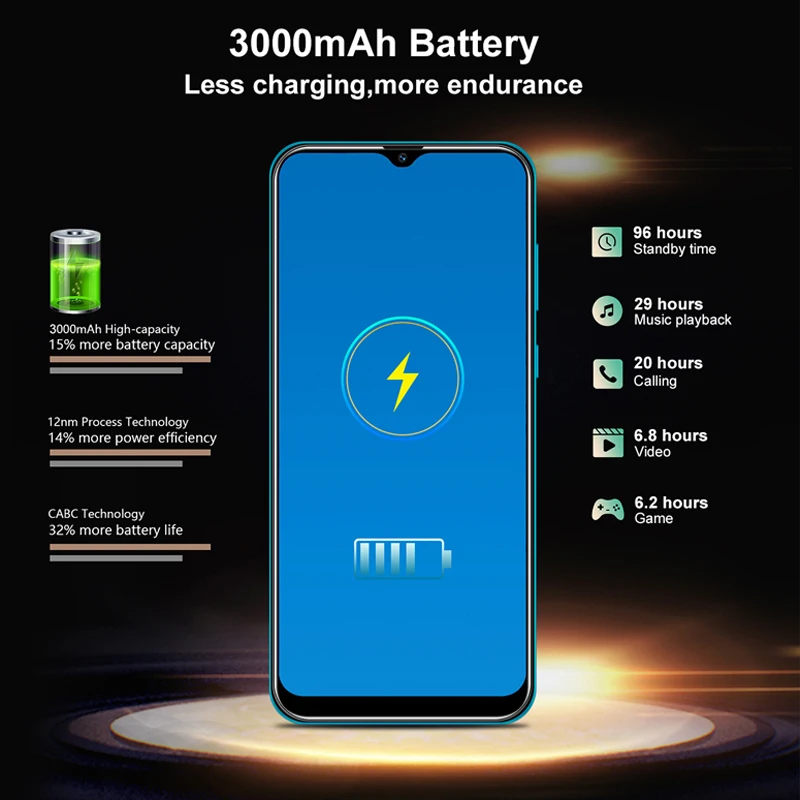 Смартфон XGODY A90 3G экран 6 53 дюйма Android 2 ГБ 16 четыре ядра две Sim-карты камера 5 Мп Wi-Fi