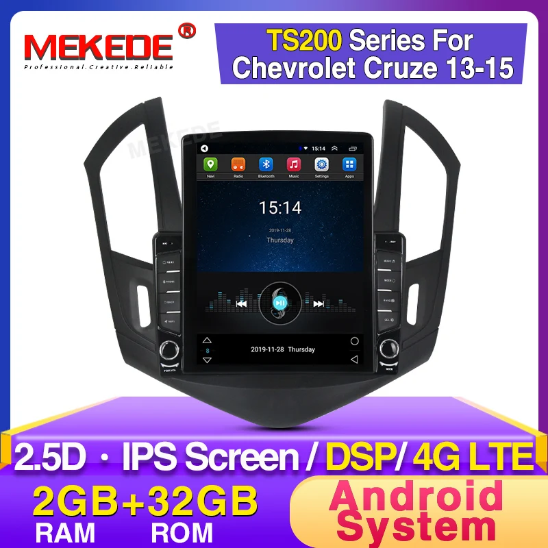 MEKEDE Tesla экран Android 2din автомобильный DVD GPS навигационный плеер для Chevrolet Cruze 2012 2015