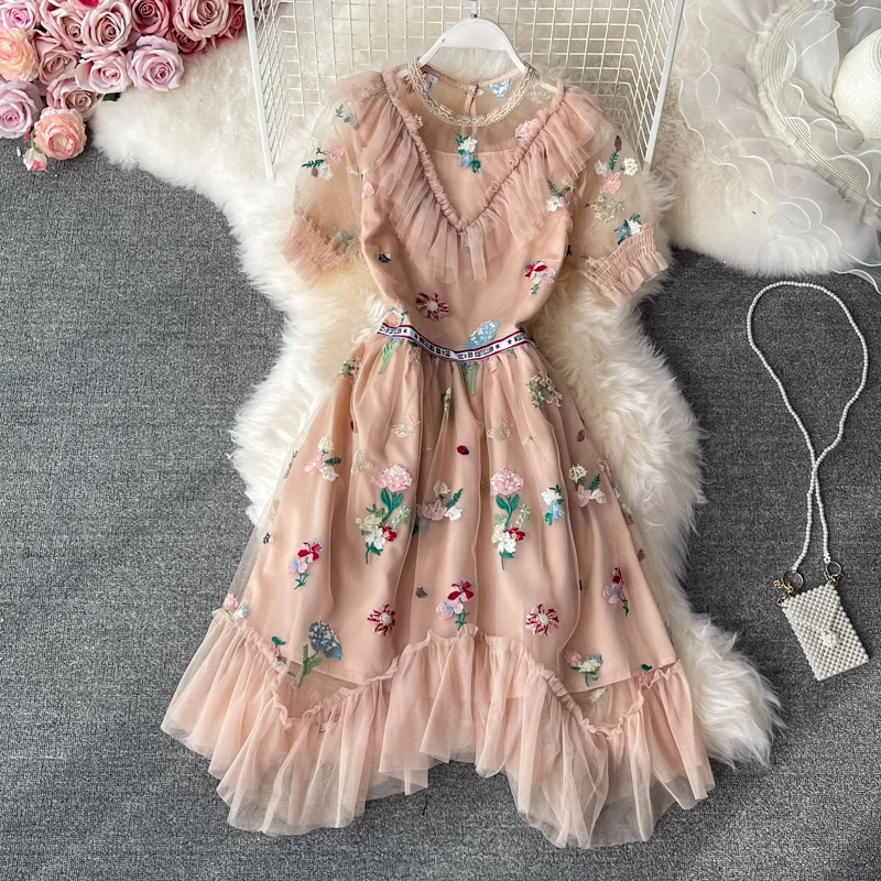 

Сексуальное платье для женщин, платье для банкета, элегантное юбка 2021 Новая летняя одежда с высоким воротом галстуком-бабочкой из сетчатой ...