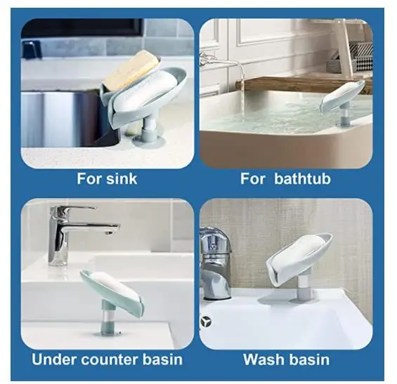 

2 Pieces Soap Case Leaf Shape Soap Box Drain Soap Holder Box Bathroom Shower Soap Holder Bathroom Gadgets