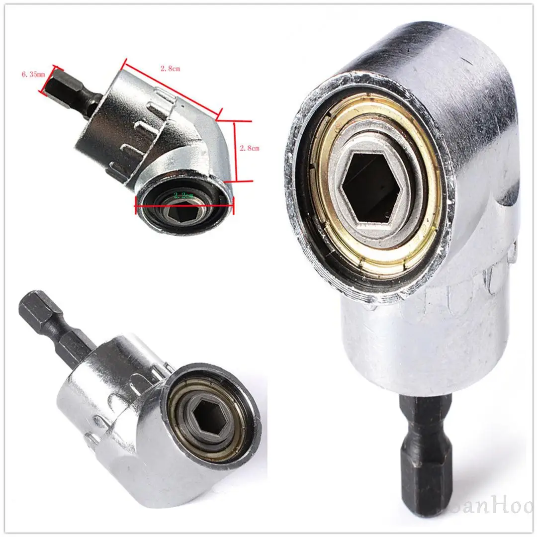 

1/4" Inch Magnetic Angle Bit Driver Adapter Screwdriver 105 Degree Adjustable Thumb Flange Off-Set Power Head Power Drill Driver