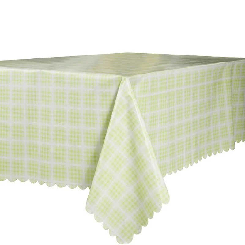 

PVC Plastic rectangular Thicken grid Floral printed Tablecloth Oilcloth Waterproof Oilproof kitchen dining Table colth Cover Mat