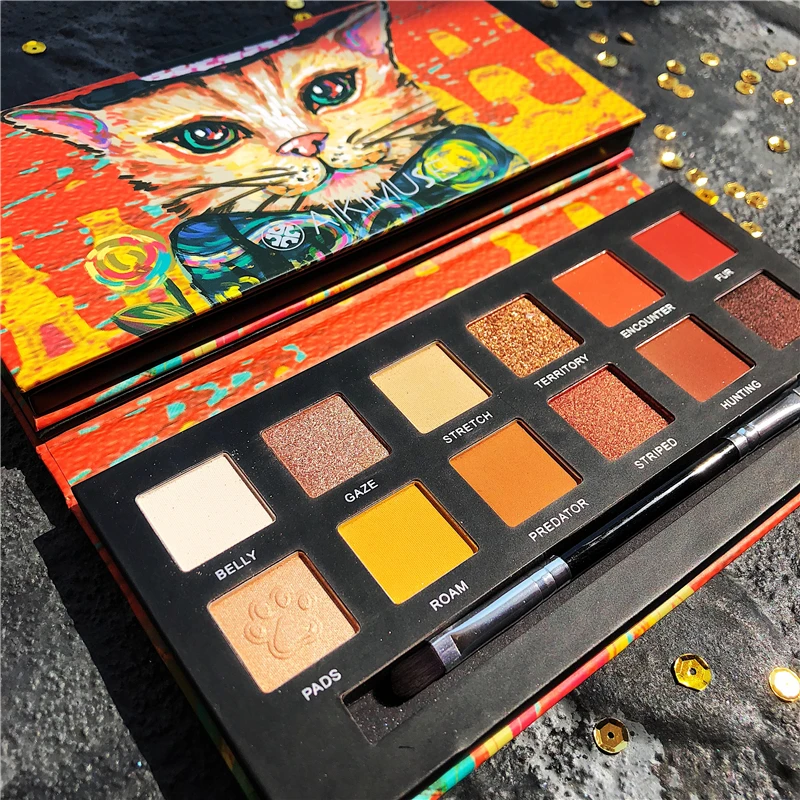 12 Color Cat Dog Metallic Diamond Eyeshadow Pallete Shimmer Matte Glitter Eye shadow Palette Pigmented Makeup Cosmetic |