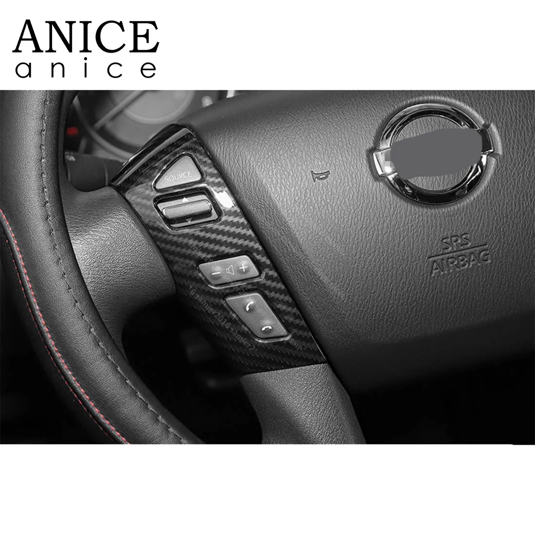 Carbon fiber color Steering Wheel Frame Decorator Fit For Nissan Patrol Y62 2017 2018 2019 | Автомобили и мотоциклы