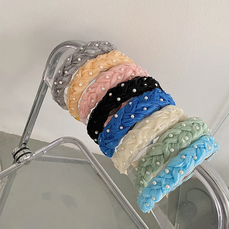 

Hair band Woven Mesh Headband Sweet Hairband Wide-brimmed Headband Super Fairy Headband Twisted Headband Hairpin Pearl hair band