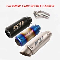 motorcycle exhaust pipe muffler escape middle link tube connection pipe slip on exhaust for bmw c600 sport c650gt 2012 2016