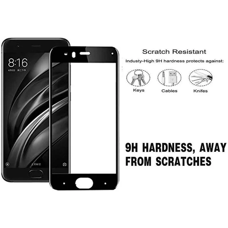 2 упаковки 9D покрытие края до Защитное стекло для mi 6X закаленное на Xiaomi 6 протектор