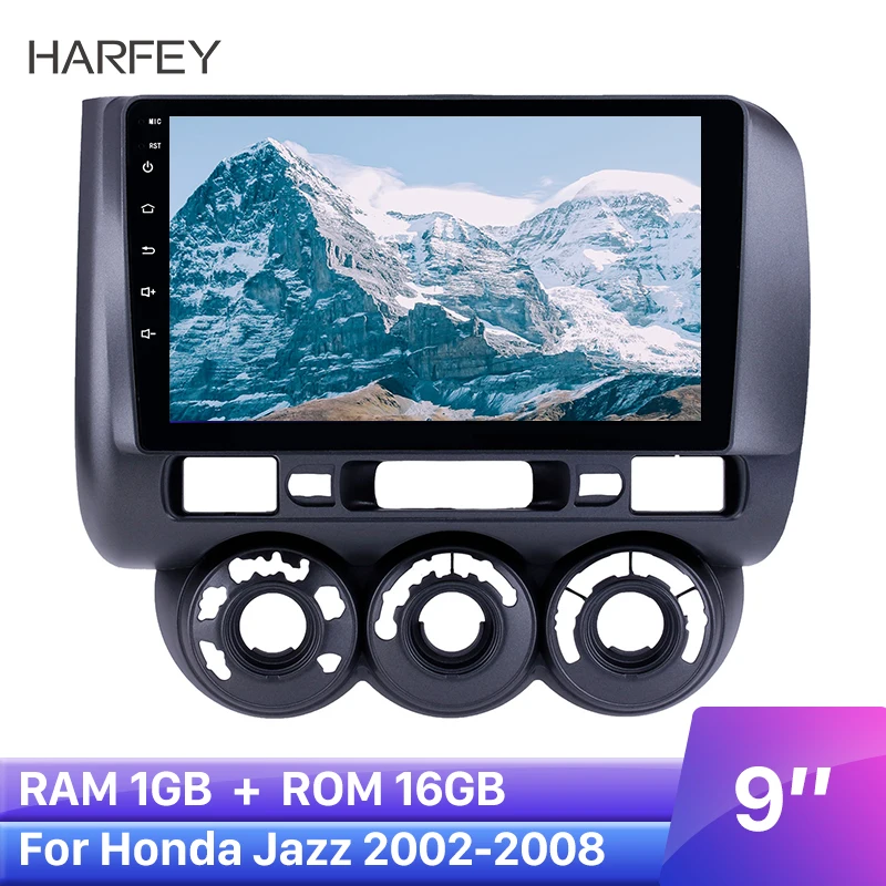Harfey Android 8 1 GPS автомобильное радио 9 дюймов HD сенсорный экран для 2002 2008 Honda Jazz