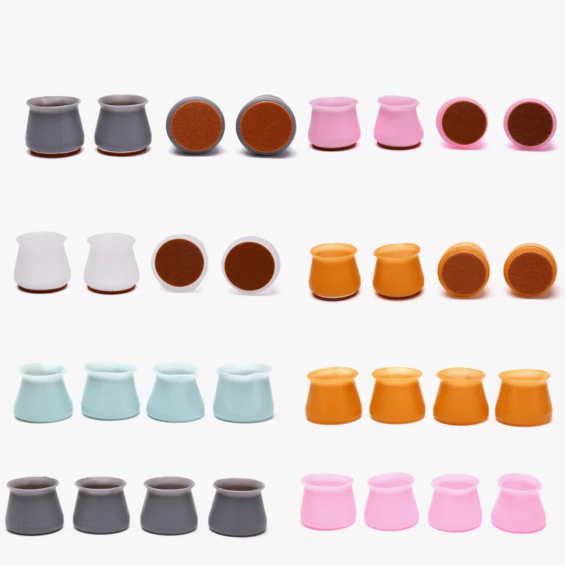 

4pcs Table Feet Cover Silicone Furniture Legs Wood Floor Protectors Non-slip Desk Chair Leg Pad Table Feet Cover Caps
