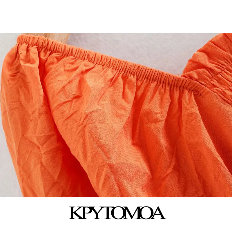 Женская укороченная блузка KPYTOMOA винтажная эластичная с оборками и квадратным