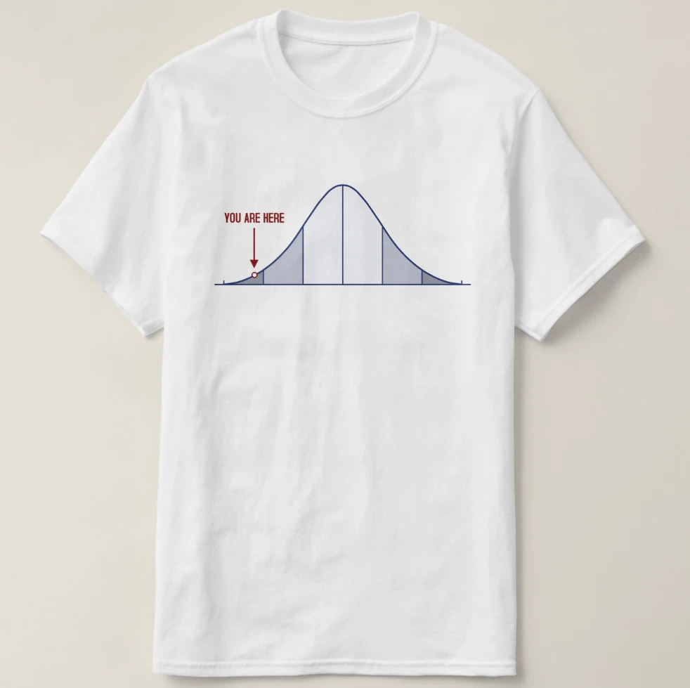 

2019 Printed Men T Shirt Cotton Short Sleeve IQ Bell Curve You Are Here T-Shirt Women tshirt
