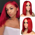 Короткий красный парик на сетке спереди 13x4, цветные человеческие волосы, фиолетовые на сетке спереди, светло-фиолетовые короткие волосы, парики на сетке