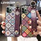 Чехол LOVECOM для телефона с ремешком на запястье в стиле ретро для iPhone 12 11 Pro Max XR X XS Max 7 8 6S Plus, чехол для телефона, мягкий чехол из ТПУ