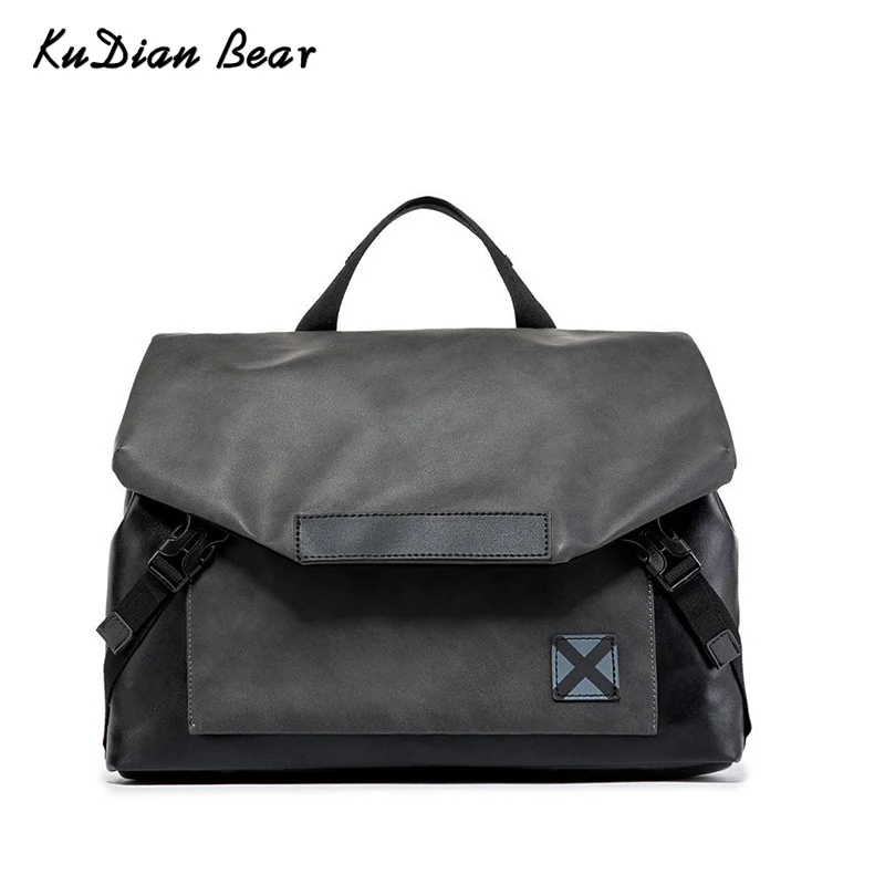 Сумка мессенджер KUDIAN BEAR Мужская кожаная однотонная в стиле ретро PM49| |