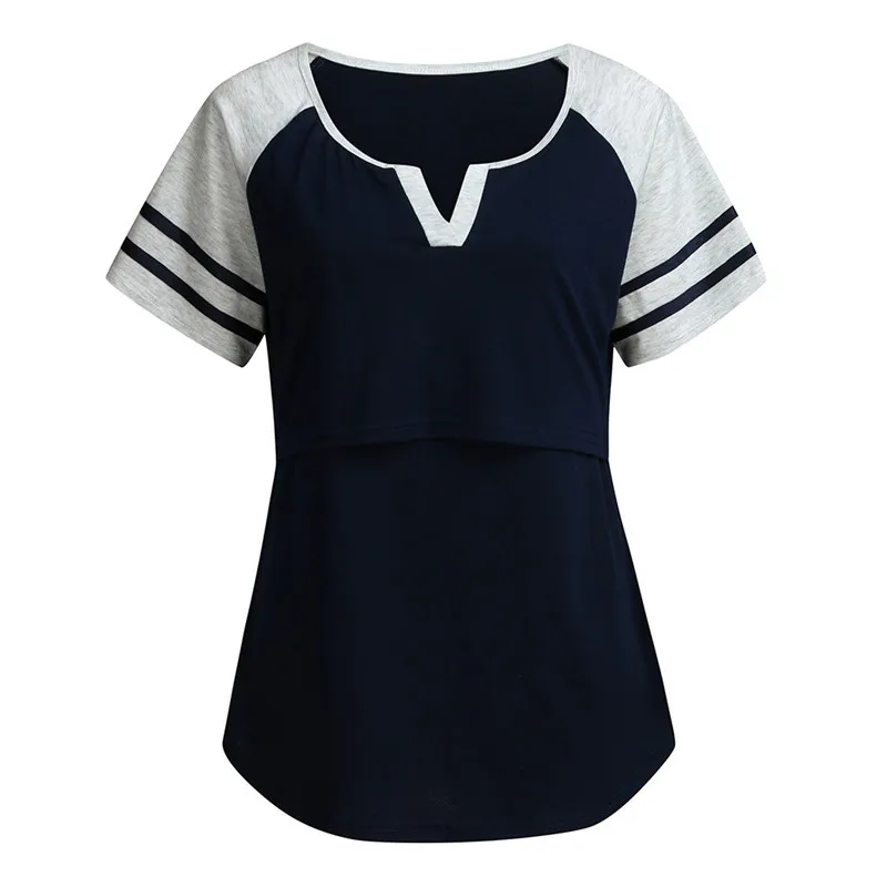 Летняя одежда для беременных футболки с коротким рукавом милые топы свободная