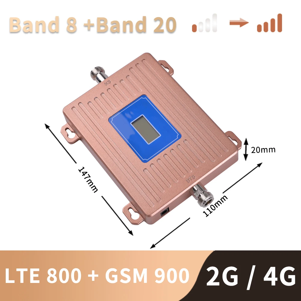 4G LTE 800 mhz B20 GSM 900 Мобильный телефон усилитель сигнала сотовый ретранслятор