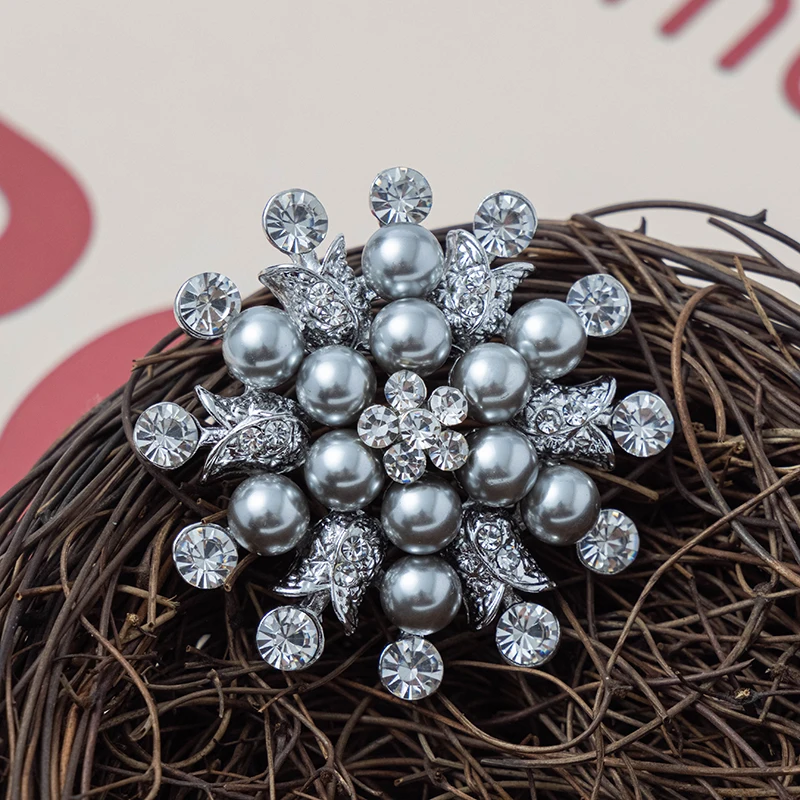 Нежная черная брошь в виде цветка булавки для женщин свадебные украшения