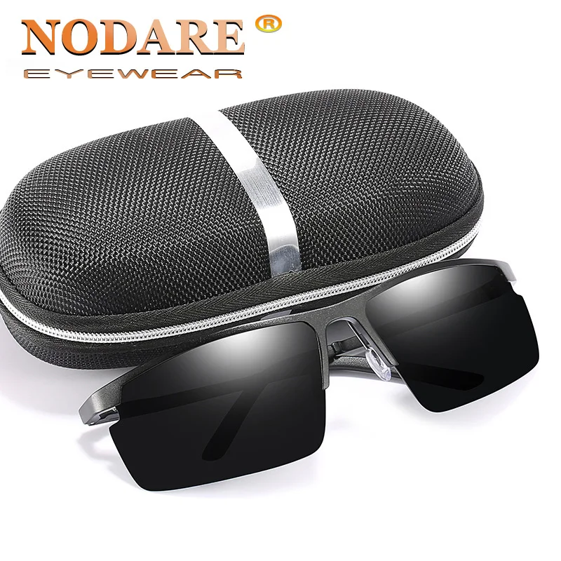 Мужские солнцезащитные очки NODARE брендовые поляризационные с алюминиевой