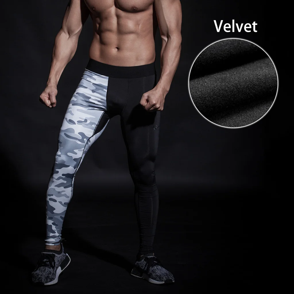 Камуфляжные брюки для мужчин серебристые Леггинсы с принтом колготки бега