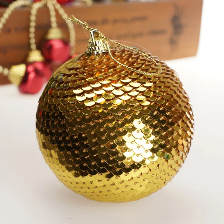 

8CM Party Ornament decoration 13 color Sequined decorative christmas ball Christmas Tree Decoration Hanging Pendant Decoration