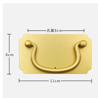 A1Pure copper Vintage handle antique mahogany furniture chinese bookcase Door Drawer Wooden Case Chinese medicine cabinet handle