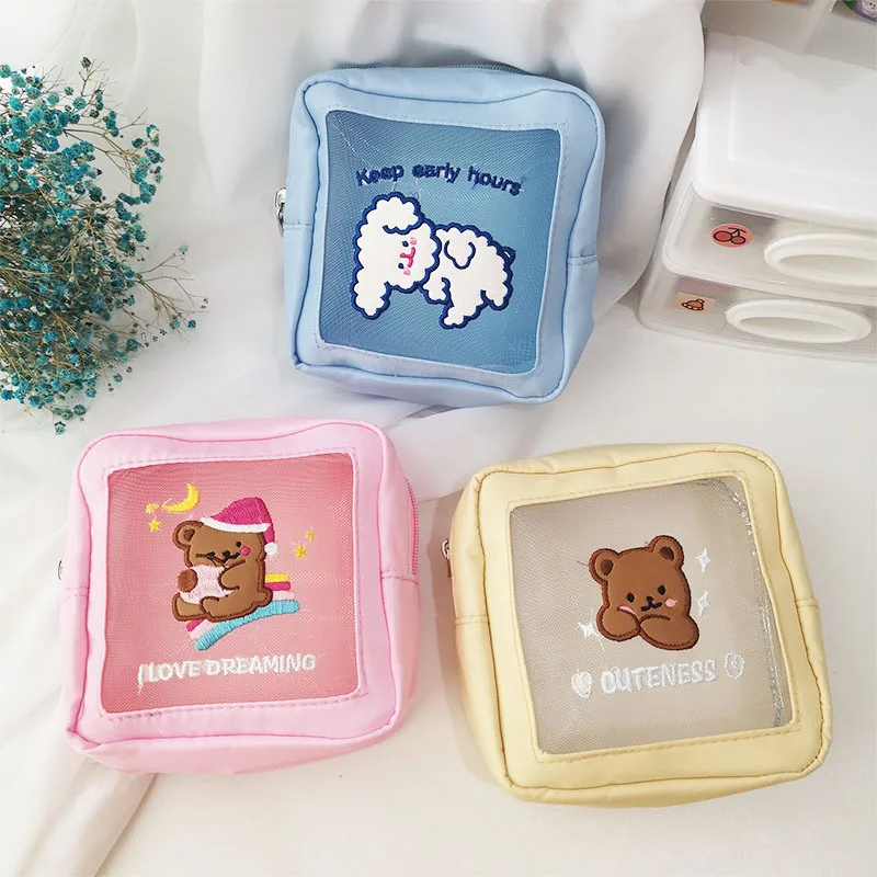 

Вместительная сумка для хранения канцелярских принадлежностей, прозрачная сетчатая водонепроницаемая сумка для туалетных принадлежносте...