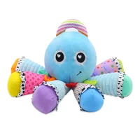 new plush animal doll octopus rattle crib hanging educational soft toys hanging bell toy cute octopus plush toy for babies
