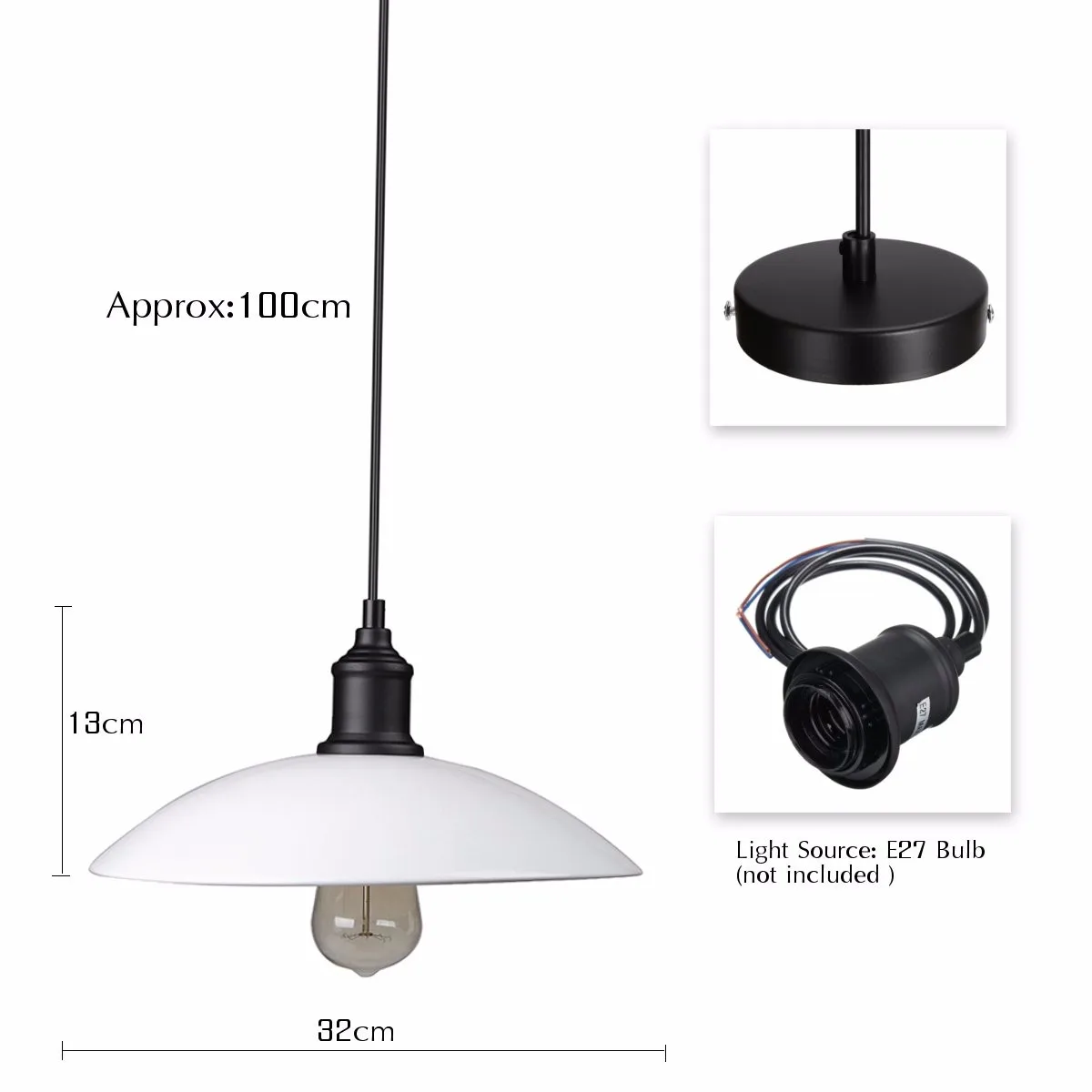 Minimalist Nordic LED Lamp Creative Loft Dinning Room Bar Cafe American Country Metal Vintage Iron Pot Cover E27 Bulbs Lampshade | Освещение