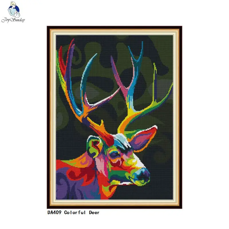 Набор для вышивки крестиком сделай сам цветные узоры в виде оленя хлопковая нить
